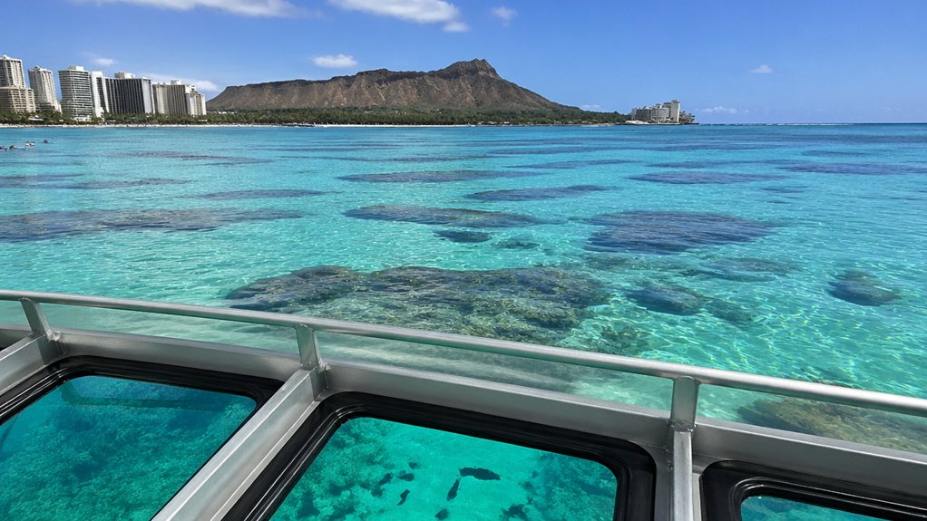 moderately clear near shore