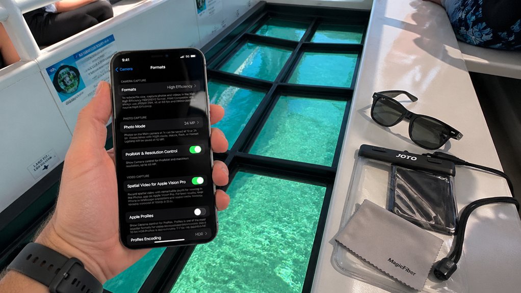 prepare phone camera settings before boarding